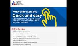 
							         Online Services - POEA - Philippine Overseas Employment ...								  
							    