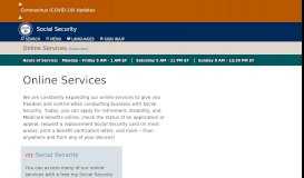 
							         Online Services | Social Security Administration								  
							    