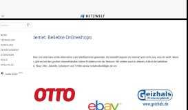 
							         Online-Shopping: Die beliebtesten Anbieter im Netz - NETZWELT								  
							    