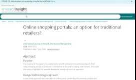 
							         Online shopping portals: an option for traditional retailers ...								  
							    