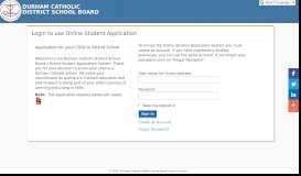 
							         Online Student Application - Sign in - Durham Catholic District								  
							    