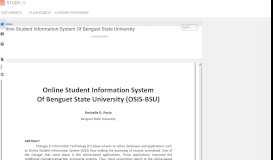 
							         Online Student Information System Of Benguet State University								  
							    