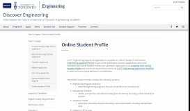 
							         Online Student Profile - discover.engineering.utoronto.... - University of ...								  
							    