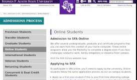
							         Online Students | Admissions & Aid | Stephen F. Austin State ...								  
							    