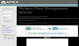 
							         Online Time Entry Login - Consultant - MyApex Time ...								  
							    