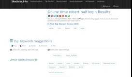 
							         Online time robert half login Results For Websites Listing								  
							    