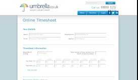 
							         Online Timesheet | Umbrella								  
							    