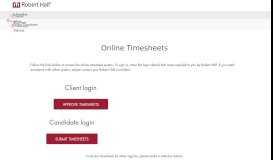 
							         Online Timesheets - Robert Half UK								  
							    
