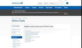 
							         Online Tools | MultiCare								  
							    