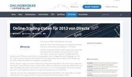 
							         Online-Trading-Daten für 2013 von Directa - Online Broker Portal								  
							    