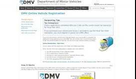 
							         Online Vehicle Registration - Nevada DMV								  
							    