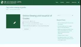 
							         online viewing of grades - De La Salle Lipa								  
							    