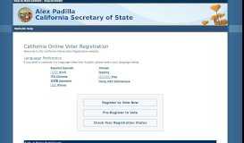 
							         Online Voter Registration | California Secretary of State								  
							    