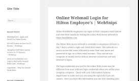 
							         Online Webmail Login for Hilton Employee's | WebSnips – Site ...								  
							    