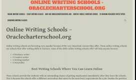 
							         Online Writing Schools - Oraclecharterschool.org								  
							    