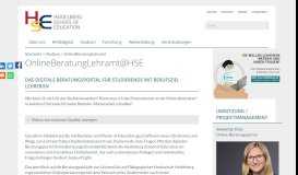 
							         OnlineBeratungLehramt@HSE | Heidelberg School of Education								  
							    