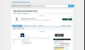 
							         online.mspcindia.org at WI. MSPC Online Portal - Website Informer								  
							    
