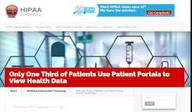 
							         Only One Third of Patients Use Patient Portals to View ... - HIPAA Journal								  
							    