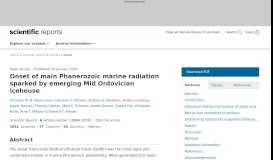 
							         Onset of main Phanerozoic marine radiation sparked by emerging Mid ...								  
							    
