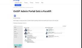
							         OnSIP Admin Portal Gets a Facelift								  
							    