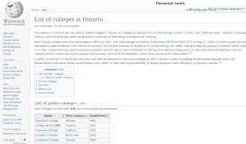 
							         Ontario Colleges - Wikipedia								  
							    