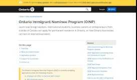 
							         Ontario Immigrant Nominee Program (OINP) | Ontario.ca								  
							    