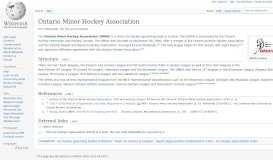 
							         Ontario Minor Hockey Association - Wikipedia								  
							    