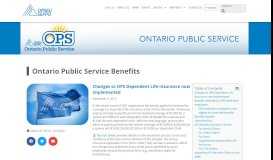 
							         Ontario Public Service Benefits – OPSEU SEFPO								  
							    
