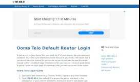 
							         Ooma Telo - Default login IP, default username & password								  
							    
