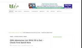 
							         OOU Admission List 2018 /19 is Out - Check First Batch Here - Unn Info								  
							    