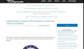 
							         OOU Introduces e-Transcript Service for Graduates - MySchoolGist								  
							    