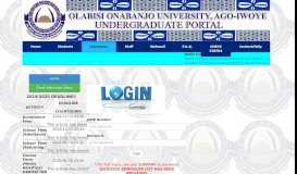 
							         OOU PORTAL | ADMISSION: Login - Olabisi Onabanjo University								  
							    