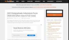 
							         OOU Postgraduate Admission Form 2018/2019 [Part-time & Full-time]								  
							    