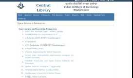 
							         Open Access e-Resources - Central Library, IIT Bhubaneswar								  
							    
