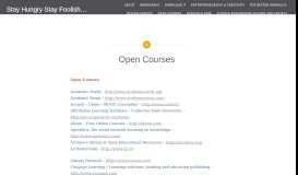 
							         Open Courses – Stay Hungry Stay Foolish…								  
							    