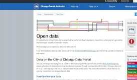 
							         Open Data from the CTA - CTA - Chicago Transit Authority								  
							    