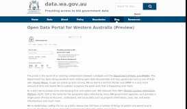 
							         Open Data Portal for Western Australia (Preview) - data.wa.gov.au								  
							    