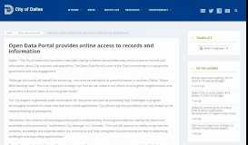 
							         Open Data Portal provides online access to records ... - Dallas City News								  
							    