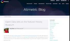 
							         Open Data sets at the Natural History Museum – Altmetric								  
							    
