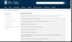 
							         Open Days - Cardiff Metropolitan University - FAQs								  
							    