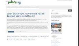 
							         Open Enrollment for Vermont Health Connect plans ends Dec. 15 ...								  
							    