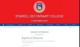 
							         Open Evening - Stawell Secondary College								  
							    