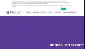 
							         Open Event Portal | InterHigh Open Day Portal | InterHigh								  
							    