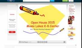
							         Open House 2015 Miami Lakes K-8 Center Mrs. Morales Reading ...								  
							    