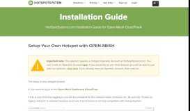 
							         Open Mesh Installation Guide - HotspotSystem								  
							    