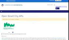 
							         Open Smart City APIs - Europäisches Datenportal								  
							    