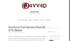 
							         Open Source Threat Awareness Comes Out Of The Shadows | J4vv4D								  
							    