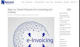 
							         Open vs. Closed Networks for e-invoicing and e-billing - Netsend								  
							    