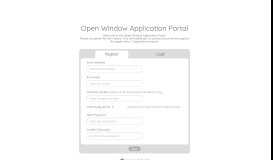 
							         Open Window Application Portal - Registration / Login								  
							    
