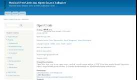 
							         OpenClinic | Medical Free/Libre and Open Source Software								  
							    